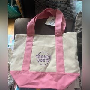 SOLD-Trader Joe’s Mini Tote Bag Pastel Pink Easter New with Tags